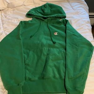 champion reverse weave green hoodie